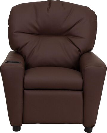 Дитяче крісло Flash Furniture, сучасне, з підсклянником, шкіра, коричнева LeatherSoft