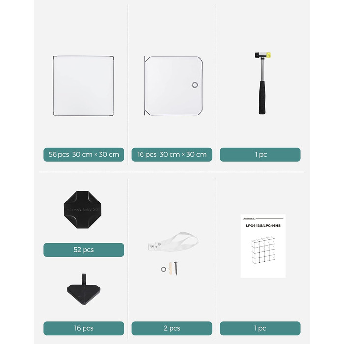 Система полиць SONGMICS, полиця для взуття, комплект із 16 кубів, пластикова шафа з дверима, модульні полиці, місце для зберігання одягу, взуття та книг, легке складання, білий LPC44BS 16 кубів (123Ш x 123В см) білий