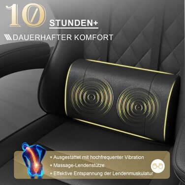 Геймерське крісло, офісне крісло з підставкою для ніг, ергономічне крісло з регульованою спинкою 90-135, вантажопідйомність 150 кг, чорний колір