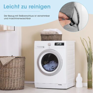 Подушка для читання COSTWAY для ліжка та дивана, подушка для підняття ніг, клиноподібна подушка з чохлом, що прається, опорна подушка для одужуючих, вагітних, при хропінні та печії (сіра)