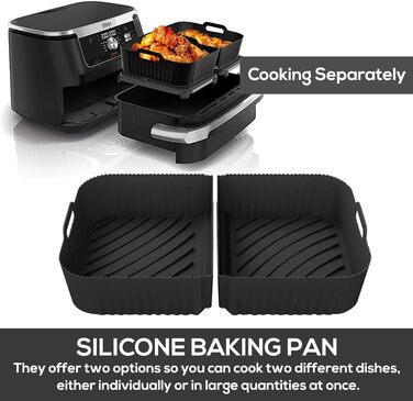 Аксесуари для фритюрниці NAVESO для шухляди Ninja Foodi Flexdrawer 10.4 л AF500DE, 3 шт. и аксесуарів для силіконової форми для фритюрниці, аксесуари для фритюрниці для двозонної аерофритюрниці, аксесуари для фритюрниці