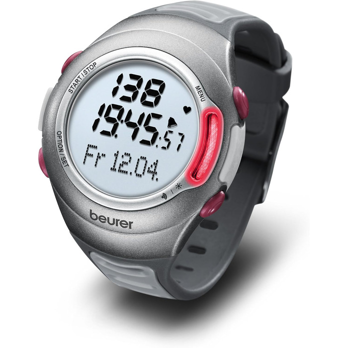 Пульсометр Beurer PM 70, вимірювання серцевого ритму, управління часом, водонепроникний, кріплення для велосипеда та інтерфейс для ПК, тест фізичної підготовки