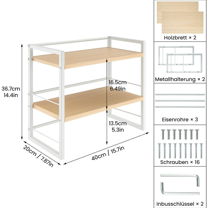 Дерев&39яний органайзер для полиць на столі, книжкова полиця для офісного столу, декор для полиць для зберігання та шаф, полиця для столу та комода, аксесуари для книжкових полиць, полиця для зберігання (білий)