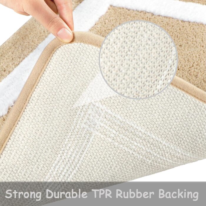 Килимок для ванної Famibay, нековзний, водопоглинаючий, килимки для ванної кімнати з мікрофібри, що миються, 50x140 см, бежевий