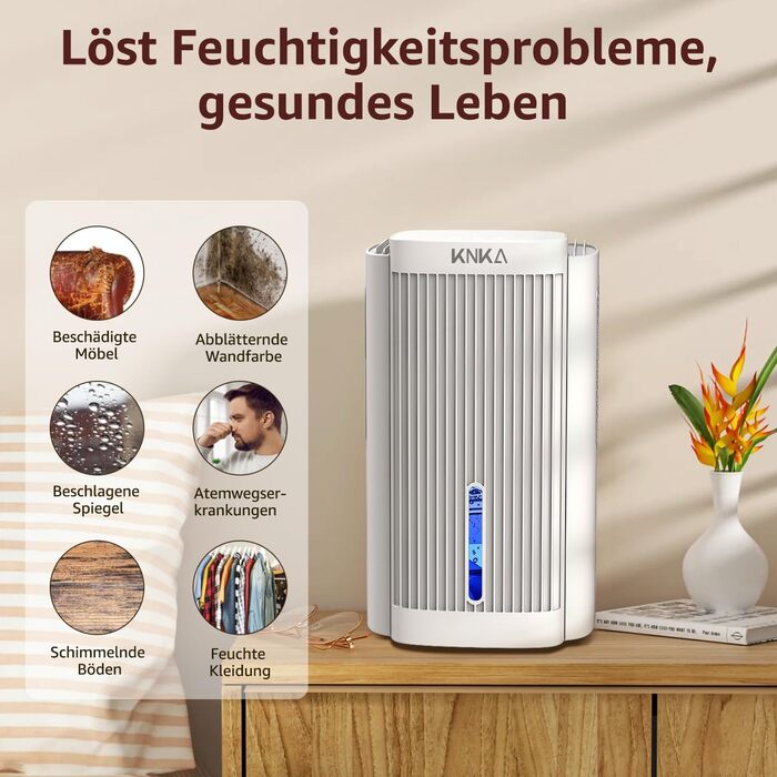 Осушувач повітря, електричний осушувач повітря, 1,1 л/т (2,5 л), кімнатний осушувач повітря до 30 дБ для квартири, ванної кімнати,