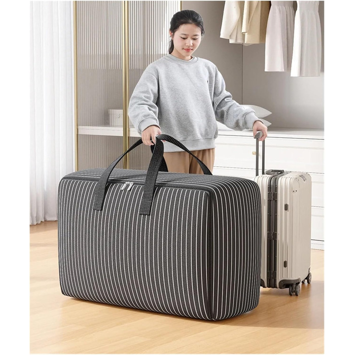 Велика місткість сумки для зберігання одягу, складна ковдра, контейнер для організації спальні, шафа (чорний-L), 3 шт.