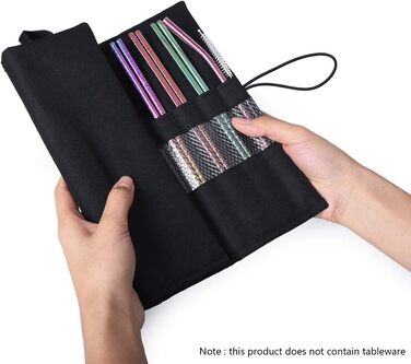 Столові прибори Рулон Чорний кемпінг Портативний намет Кілочки Сумка для перенесення Посуд Кухонний набір Палички для зберігання С
