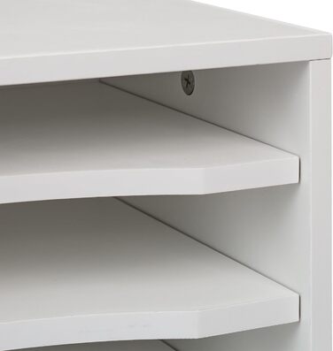 Лоток для документів Relaxdays, 4 відділення, ВШХ 28 x 35,5 x 25 см, DIN A4, офісний лоток для листів, настільний, ДВП, білий