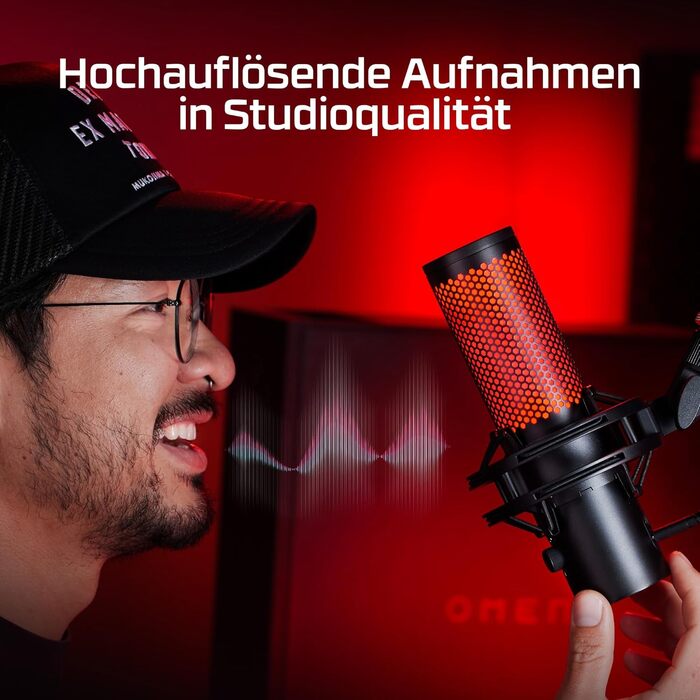 Мікрофон для ігор, потокового мовлення та подкастингу, датчик вимкнення, світлодіодне підсвічування, запис 24 біт/96 кГц, 4 полярн