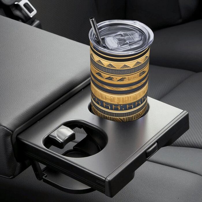 Кухоль з прямою трубочкою, єгипетські фараонські фрески, друк, дорожній кухоль, підходить для кемпінгу, офісу та дому, 590 мл