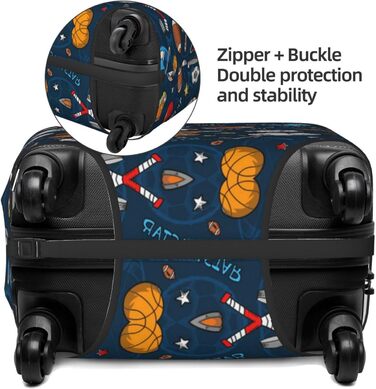 Чохол для валізи Спорт-Бейсбол, захисний еластичний чохол від подряпин та пилу для багажу, чорний, розмір 80