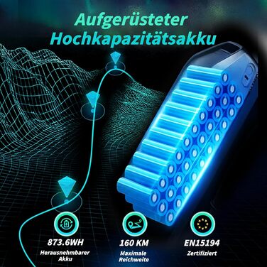 Чоловічий електровелосипед з акумулятором 48V 18.2AH (запас ходу до 161 км), повнопідвісний електровелосипед для дорослих, гідравлічні гальма, РК-дисплей, NFC-карта, шини для фетбайків 20x4.0 дюймів, універсальний.