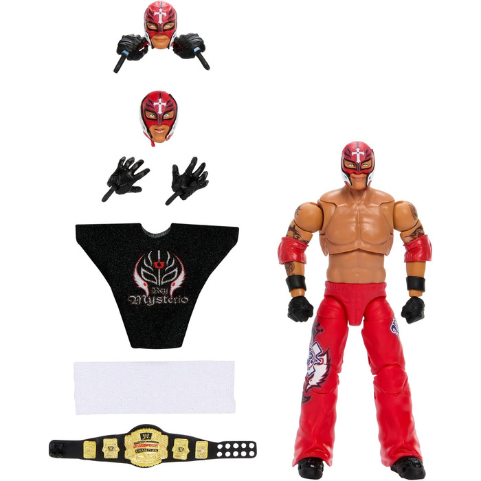 Колекційна фігурка Mattel WWE Ultimate Edition Rey Mysterio Fan TakeOver зі змінними аксесуарами, додатковими головами та змінними руками HVV70