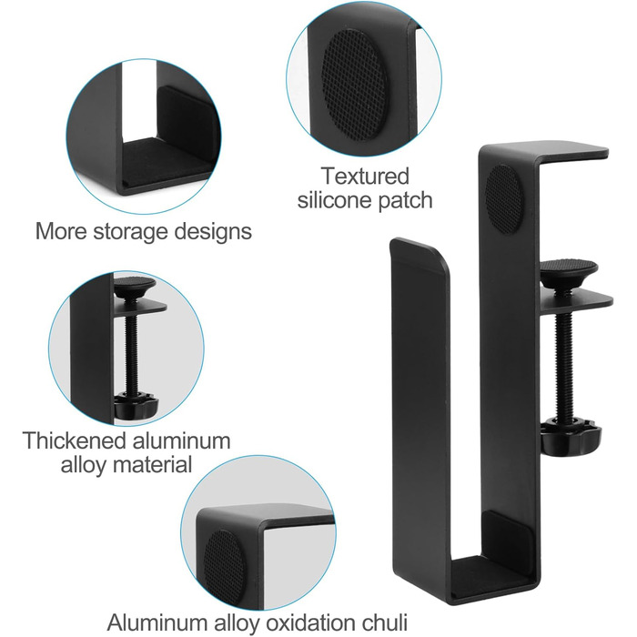 Докено Регульований бічний тримач для ноутбука на стіл, вертикальна підставка без свердління для ноутбука, документів та аксесуарів. Кріплення на край столу.