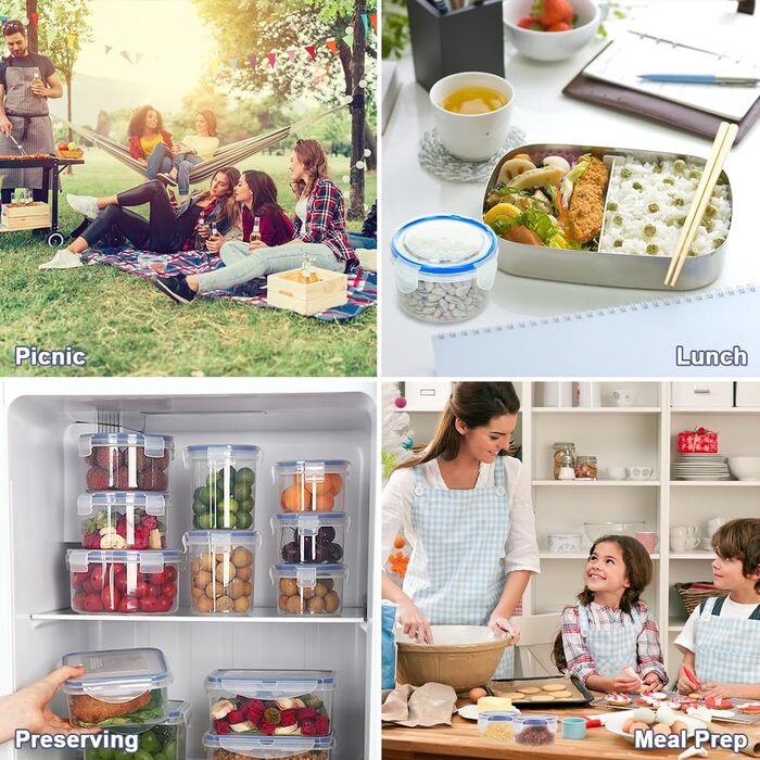 Контейнери для зберігання продуктів Jinsion, 4 шт., круглі, пластикові, з кришками (PP5), міні-контейнери для салатів, соусів, заморожування