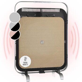 Інфрачервоний обігрівач Klarstein, портативний електричний обігрівач, радіаційний обігрівач для приміщень, енергозберігаючий електричний обігрівач, окремостоячий інфрачервоний обігрівач з мармуровим покриттям, термостат, захист від замерзання, 1300 Вт, ср