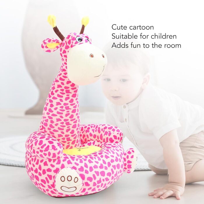 Дитяче крісло Cryfokt з мультфільмами, м&39яке незалежне космічне крісло, кришталевий оксамитовий матеріал для дому, дитячої кімнати, плюшеве крісло для малюків (рожевий олень)