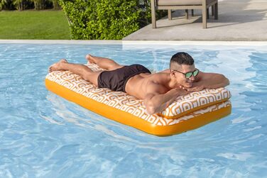 Надувний матрац Bestway з оксамитовою поверхнею, 169 x 77,5 x 30,5 см, 1 особа, ПВХ, 2 повітряні камери, оксамитова поверхня, вбудований тримач для напоїв, запобіжний та швидкознімний клапан, латка для ремонту