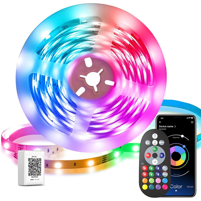 Світлодіодна стрічка 10 м, Світлодіодна стрічка Bluetooth RGB з керуванням програмою, Світлодіодна стрічка Самоклеюча синхронізація з музикою, Гнучкий світлодіодний струнний світильник для різдвяних прикрас, Кухня, Вечірка