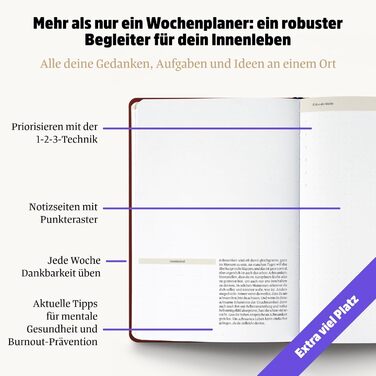Компактний планер для більшої усвідомленості у повсякденному хаосі Застарілий планер зі штучною шкіряною обкладинкою, гумкою та кишенею-жабкою (бордовий 2026), 2026