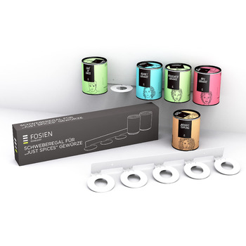 Плаваюча підставка для спецій Just Spices, не потребує свердління - Плаваюча з ефектом плавання, комплект з 2 шт.