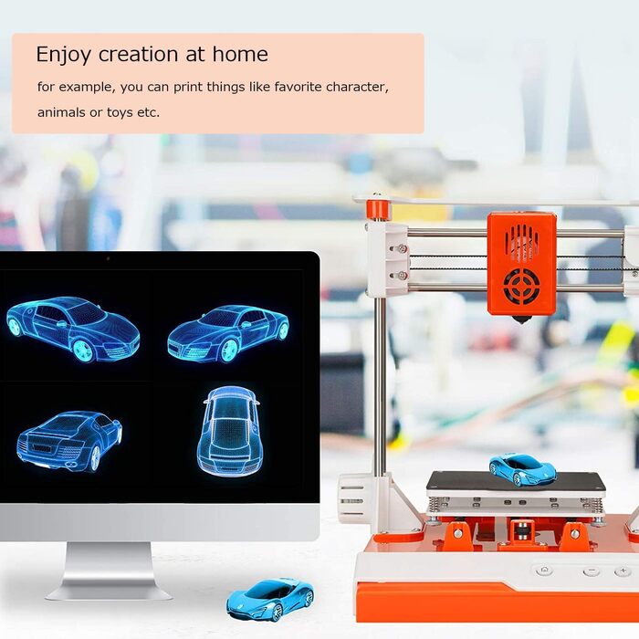 Принтер K1 Міні-настільний набір для початківців, дітей та підлітків 3D-принтер із магнітною знімною пластиною PLA Filament USB-ка