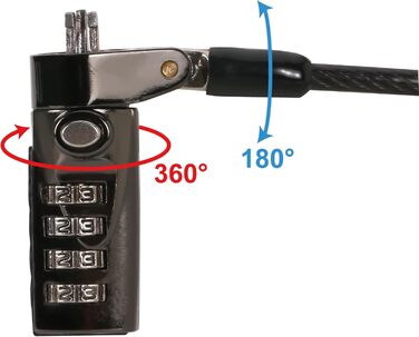 Комбінований замок для ноутбука, слот для нанозамка, 1,8 м, 01BN