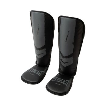 Щитки для гомілок Everlast Prospect Youth, двосекційні, амортизують, захищають стопу та гомілку, допомагають рухатися, дитячі, для кікбоксингу, муай-тай - Everlast ЧОРНИЙ/СІРИЙ L-XL