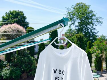 Ротаційна сушильна машина Leifheit Linomatic 500 Deluxe Cover з втягуванням шнура для чистої білизни, парасолька для прання для вс