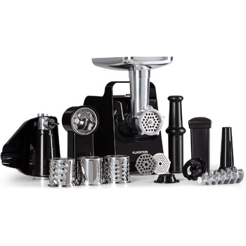 Електрична м'ясорубка Klarstein Mighty Mince - потужність від 500 до 1361 Вт, електрична м'ясорубка з насадками для ковбаси, кеббе
