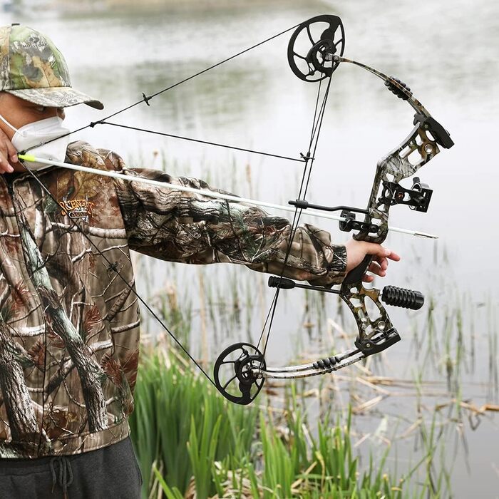 Набір складених луків ZSHJGJR 35–70 lb – регульований мисливський та спортивний лук з повним комплектом аксесуарів