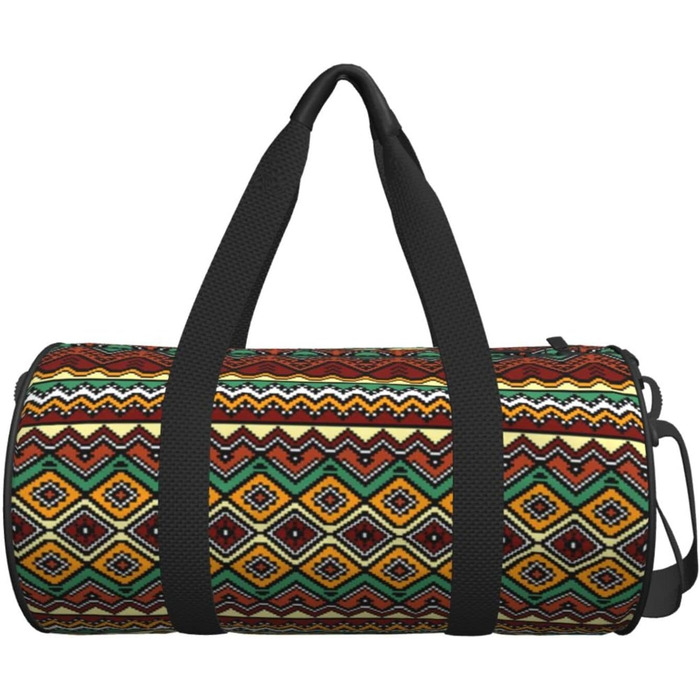 Дорожня сумка-шопер у стилі бохо з етнічним орнаментом ацтеків, яскрава абстрактна сумка для подорожей та спорту