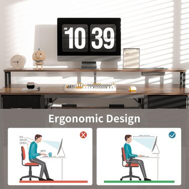 Ігровий стіл BEXEVUE з розетками та світлодіодним освітленням - 120x50 см Сучасний комп&39ютерний стіл з лотком для клавіатури, 4 двосторонні шухляди, велика полиця для зберігання речей для навчання, ігор, роботи, спальні, домашнього офісу 120 x 50 см Кор