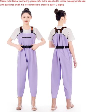 Жіночі водонепроникні вейдерси, двошарові неопренові вейдерси, рибальські вейдерси з чобітьми, дихаючі вейдерси, вейдерси для перехресного хобі для будівельних майданчиків, риболовлі, ферм, садів, EU38 фіолетовий