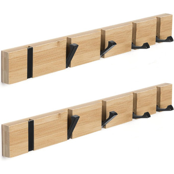И гачки для пальто дерев'яна стіна, дерев'яна панель вішалка для пальто складний гачок для пальто з 5 гачками для курток, капелюхі