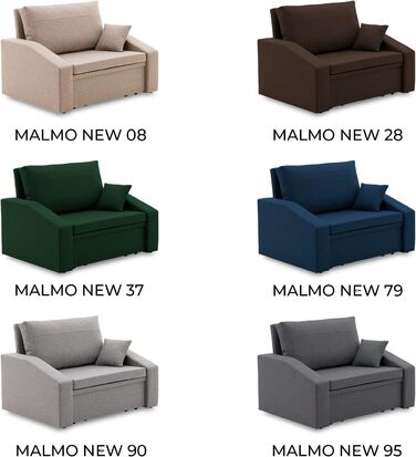 Крісло Sofini Vertico 90 - розкладне крісло з функцією сну - для вітальні, спальні або дитячої кімнати, крісло-ліжко (Malmo New 79)