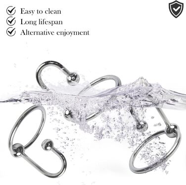 Набір уретральних дилататорів BDSMJOY, нержавіюча сталь, з ерекційними кільцями (25-28-30 мм), 3 шт.