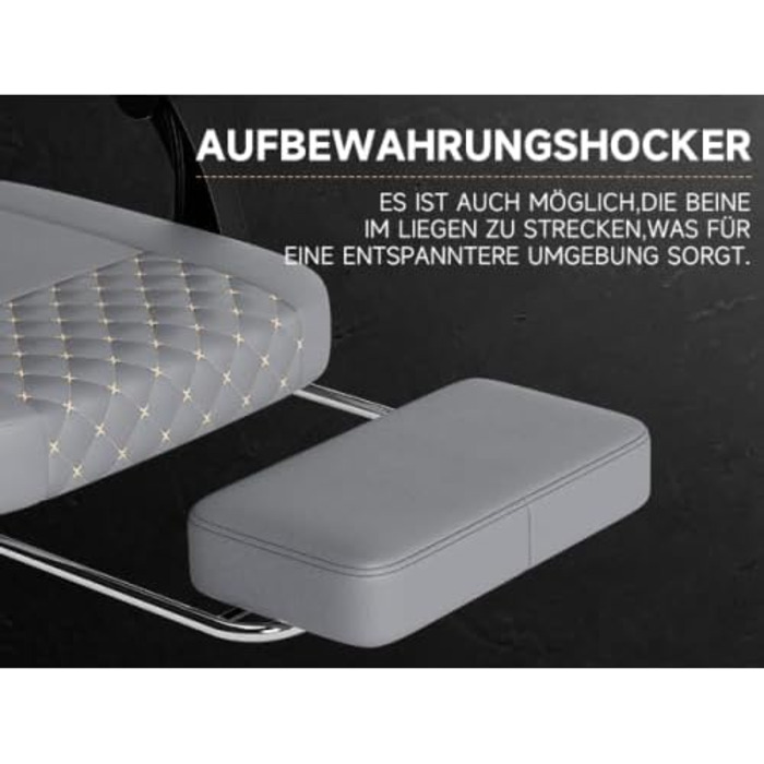 Геймерське крісло з ПВХ шкіри з функцією масажу та підставкою для ніг, ергономічне комп&39ютерне крісло з регульованою спинкою та синхронізованими підлокітниками, геймерське крісло/офісне крісло, вантажопідйомність до 150 кг, темно-сірий колір