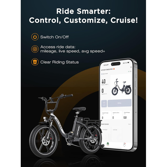 Електровелосипед HITWAY з акумулятором 48 В 18 Аг, електричний велосипед, складаний всюдихідний електровелосипед з 20-дюймовими товстими шинами, складаний електровелосипед, двигун 250 Вт, 25 км/год, 7-ступінчаста коробка передач та 3-ступінчасте електричн