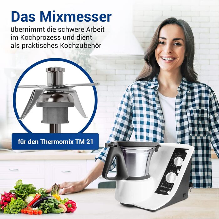 Ніж VIOKS до кухонного комбайна Vоrwerk Thermоmix ТM21 Ніж блендера з нержавіючої сталі SUS420 Thermоmix ТM 21 / Запчастини до кухонного комбайна Ніж ТМ 21