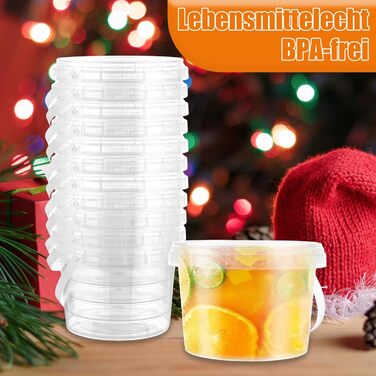 Набір із 30 предметів багаторазових пластикових контейнерів з кришками, 500 мл/17 унцій. Ці контейнери для делікатесів, пластикові стаканчики та пластикові коробки підходять для їжі, супів та фруктів. Герметичні.