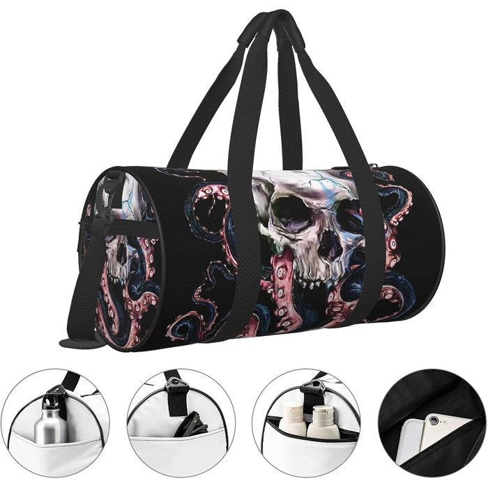 Ізольовані дорожні сумки з зображенням голови восьминога, для спортзалу, спортивного спорядження, велика дорожня сумка, сумки на нічліг та для вихідних днів для чоловіків та жінок