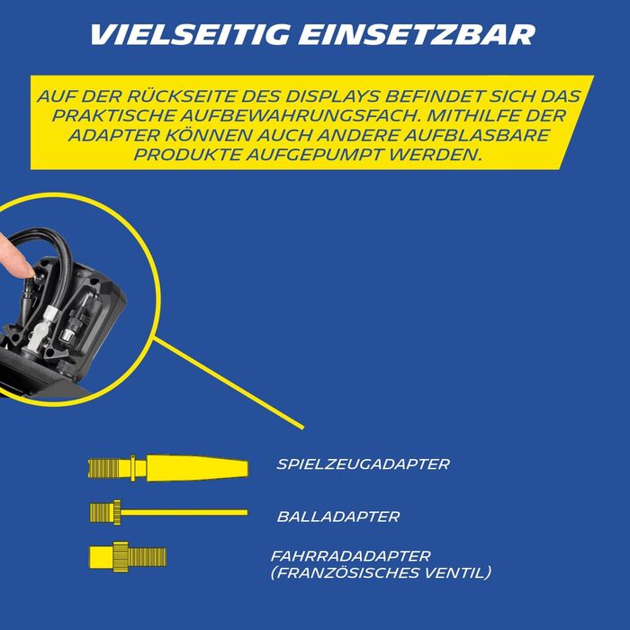 Ножний насос, двоциліндровий MICHELIN, 67 см, 4 бар / 58 PSI, сталь/гума/пластик, чорний