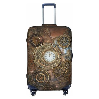 Чохол для валізи Ржавий Стімпанк захисний еластичний чохол від подряпин і пилу, чорний, розмір 80