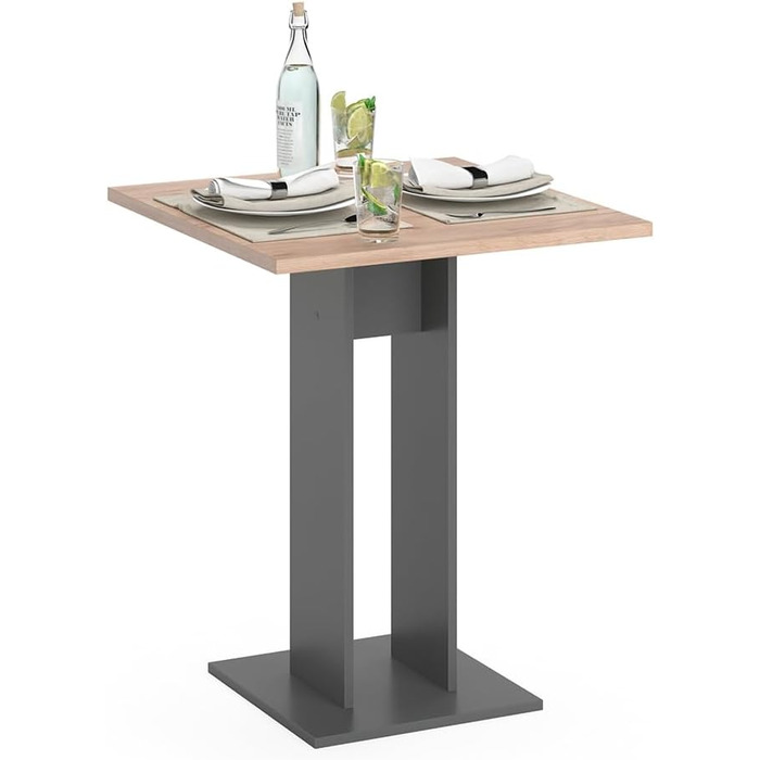 Обідній стіл Vicco Repose, антрацит, 65 x 65 см, підходить як компактний одинарний стіл для невеликих кімнат