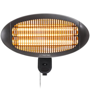 Інфрачервоний обігрівач для тераси TROTEC IR 2000 S Теплова потужність 650 Вт / 1300 Вт / 2000 Вт Окремостоячий, настінний, енергоефективний, IP34
