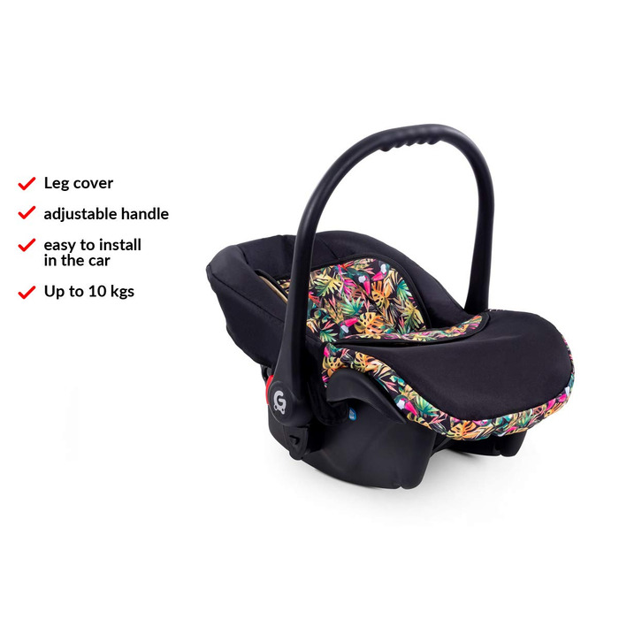 В 1 коляска коляска з автокріслом в комплекті дитяче автокрісло пеленальна сумка дощовик москітна сітка повна гума шини чорні/троп