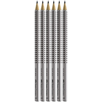 Олівці Faber-Castell 117697-6 GRIP 2001, твердість HB, колір корпусу срібний HB 6