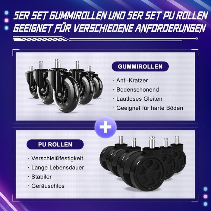 Ергономічне ігрове крісло з підставкою для ніг, ігрове крісло вантажопідйомністю 150 кг, ігрове крісло зі штучної шкіри, безшумні колеса на 360, ігрове крісло для ПК для підлітків та дорослих, сірий/чорний