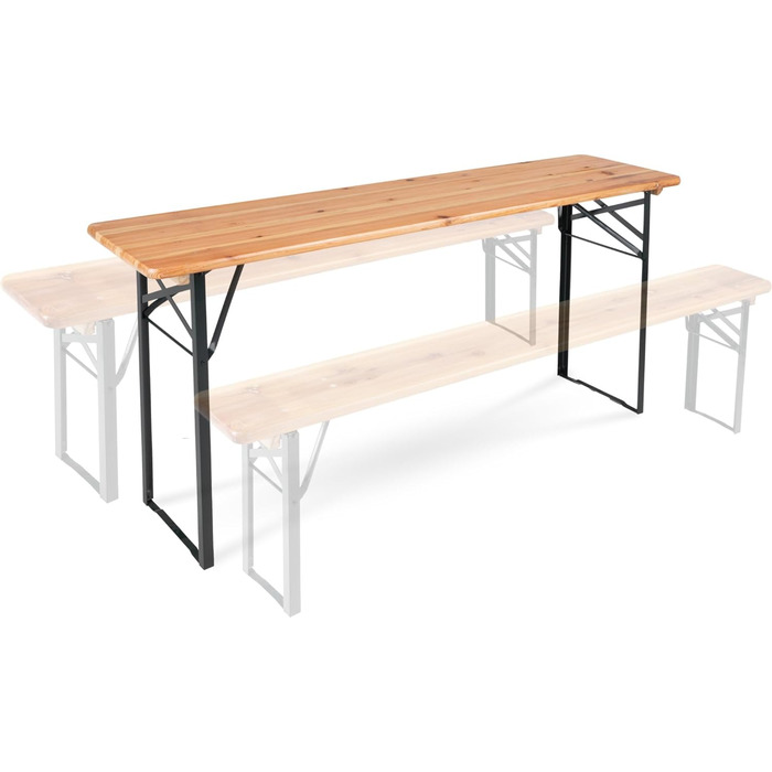 Пивний намет Stagecaptain BBT-170 Hirschgarten, стіл 170 см, 2 шт. - 2 міцних пивних столи (170 см завдовжки) - Лакована поверхня - Складаний - Легко зберігати та транспортувати